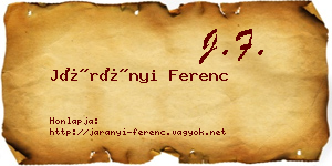 Járányi Ferenc névjegykártya